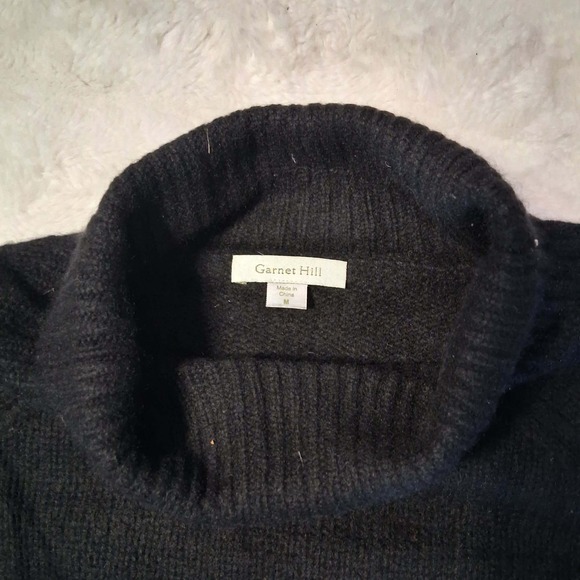 100% Cashmere Sweater Women's garnet hill Side Button Knit Pullover - Picture 2 of 4